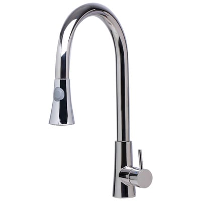 Alfi Solid Polished Stainless Steel Pull Down Single Hole Kitchen Faucet AB2034-PSS