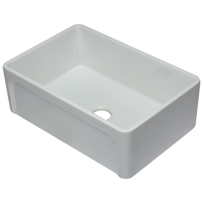 Alfi Brand AB3020SB-W 30 Inch White Reversible Single Fireclay Farmhouse Kitchen Sink