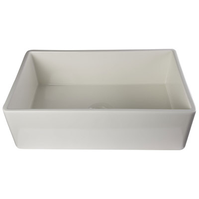 Alfi Single Bowl Sinks, Farmhouse,Apron, Single, Biscuit, Biscuit, Traditional, Indoor, Fireclay, Farmhouse, Kitchen Sink, 811413023001, AB533-B,30 - 35 in Long,15 - 20 in Wide