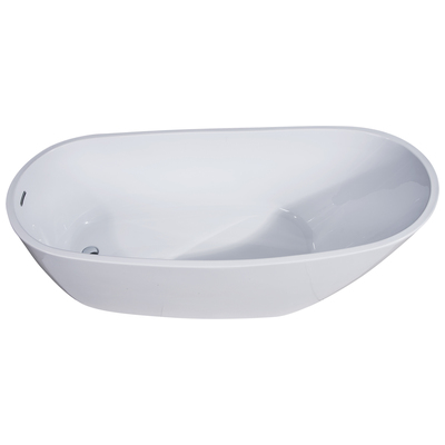 Alfi Brand AB8826 68 Inch White Oval Acrylic Free Standing Soaking Bathtub