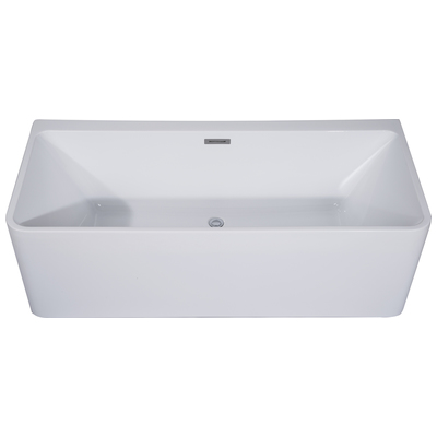 Alfi Brand AB8858 59 Inch White Rectangular Acrylic Free Standing Soaking Bathtub