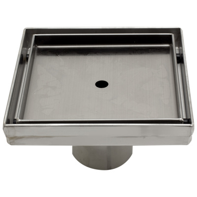 Alfi Shower Drains and Strainers, Complete Vanity Sets, Stainless Steel, Modern, Indoor, Stainless Steel, Floor Mount, Shower Drain, 811413025524, ABSD55A