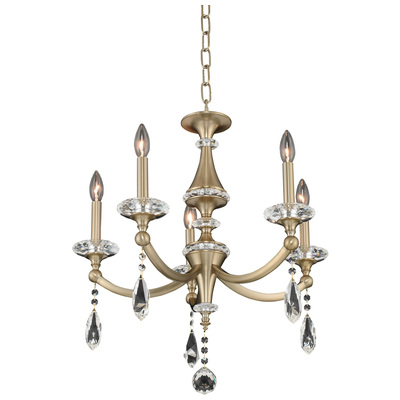 Allegri Floridia 5 Light Chandelier in Matte Brushed Champagne Gold with Firenze Clear 012170-045-FR001