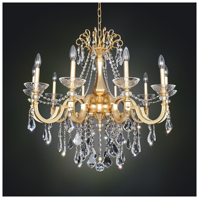 Allegri Barret 10 Light Chandelier in French Gold - 24K with Firenze Clear 025452-011-FR001