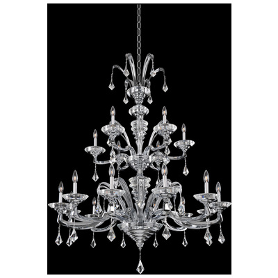 Allegri Cosimo 18 Light Chandelier in Chrome with Firenze Clear 027753-010-FR001