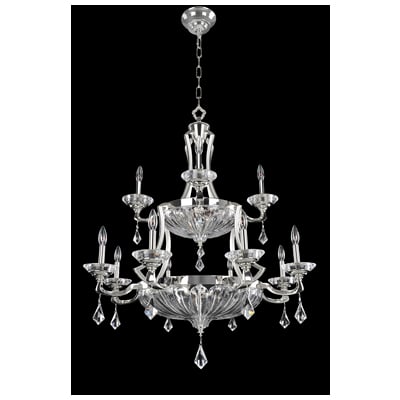 Allegri Orecchini 36 Inch Chandelier in Two Tone Silver with Firenze Clear 028556-017-FR001