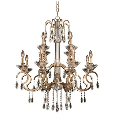 Allegri Valencia 12 Light Chandelier in Brushed Champagne Gold with Firenze Clear 031652-038-FR001
