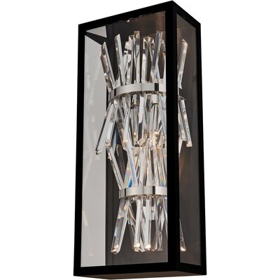 Allegri Glacier Esterno 25 in  Black Fluorocarbon Outdoor Wall Sconce, 720062491034, 090221-052-FR001