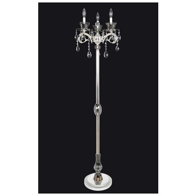 Allegri Locatelli 3 Light Floor Lamp in Two Tone Silver with Swarovski Elements Clear 10093-017-SE001