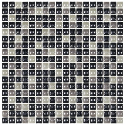 Altto Glass Mosaic Tile and Decorative Tiles, black ebony GrayGreyWhitesnow, Mosaic, Complete Vanity Sets, J1005-MIX