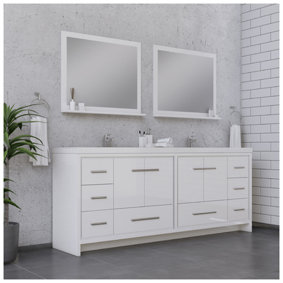 Alya Sortino 84 inch Modern Bathroom Vanity, White AB-MD684-W