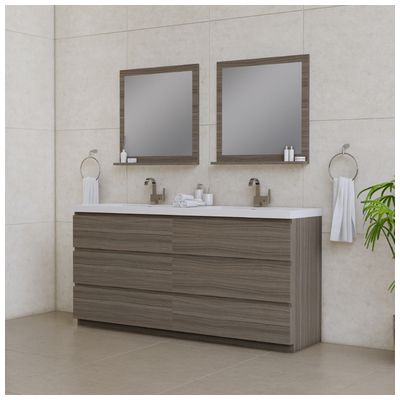 Alya Paterno 72 inch Modern Freestanding Bathroom Vanity, Gray AB-MOA72D-G
