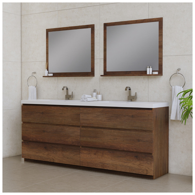 Alya Paterno 84 inch Modern Freestanding Bathroom Vanity, Rosewood AB-MOA84D-RW