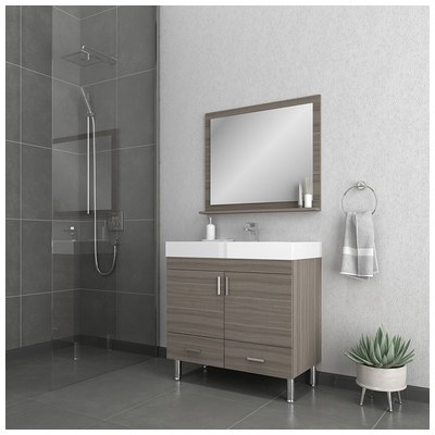 Alya Bathroom Vanities, Single Sink Vanities, 30-40, Modern, gray, Complete Vanity Sets, Modern, acrylic, Vanity with Top, 729378890579, AT-8089-G