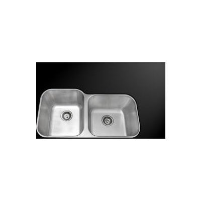 AmeriSink Double Bowl Sinks, Brushed,Metal,STAINLESS STEEL,Gunmetal,Bronze,Nickel,Copper,Titanium,Tempered,Hammered,Brass, Undermount, Complete Vanity Sets, Double Bowl Kitchen Sink, AS 102,Less than 19.99 Long,Less than 14.99 Wide