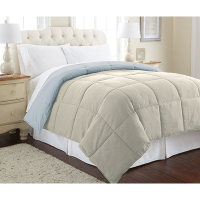 Amrapur Down Alternative Reversible Comforter Oatmeal/dusty Blue Twin 2DWNCMFG-ODL-TN