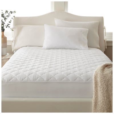 Amrapur 400 Thread Count 100% Cotton Solid Quilted Mattress Pad Cal King 5400MPDG-WHT-CK