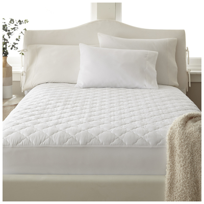 Amrapur 400 Thread Count 100% Cotton Solid Quilted Mattress Pad Full 5400MPDG-WHT-FL