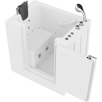 Anzzi Coupe Series 27 in. x 39 in. Right Drain Quick Fill Walk-In Whirlpool and Air Tub in White, 191042081291, AZ2739RWD