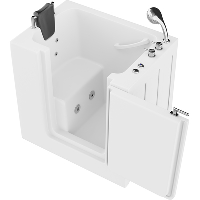 Anzzi Coupe Series 27 in. x 39 in. Right Drain Quick Fill Walk-In Whirlpool Tub in White, 191042081307, AZ2739RWH