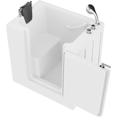Anzzi Coupe Series 27 in. x 39 in. Right Drain Quick Fill Walk-In Soaking Tub in White, 191042081314, AZ2739RWS