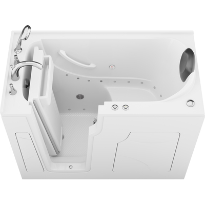 Anzzi Coupe Premier 53 - 60 in x 28 in. Left Drain Air Jetted Walk-in Tub in White, 191042081321, AZ2853LWA-CP
