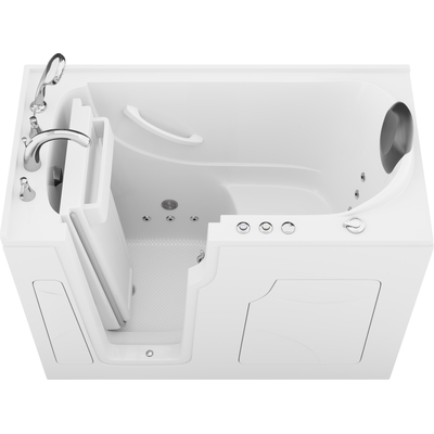 Anzzi Coupe Premier 53 - 60 in x 28 in. Left Drain Whirlpool Jetted Walk-in Tub in White, 191042081345, AZ2853LWH-CP