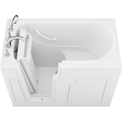 Anzzi Coupe Premier 53 - 60 in x 28 in. Left Drain Soaking Walk-in Tub in White, 191042081352, AZ2853LWS-CP