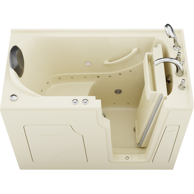 Anzzi Coupe Premier 53 - 60 in x 28 in. Right Drain Air Jetted Walk-in Tub in Biscuit, 191042081369, AZ2853RBA-CP