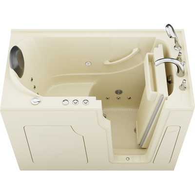 Anzzi Coupe Premier 53 - 60 in x 28 in. Right Drain Whirlpool Jetted Walk-in Tub in Biscuit, 191042081383, AZ2853RBH-CP