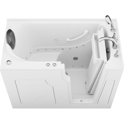 Anzzi Coupe Premier 53 - 60 in x 28 in. Right Drain Air Jetted Walk-in Tub in White, 191042081406, AZ2853RWA-CP