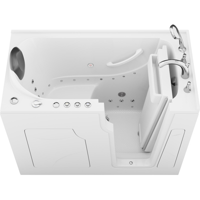 Anzzi Coupe Premier 53 - 60 in x 28 in. Right Drain Air and Whirlpool Jetted Walk-in Tub in White, 191042081413, AZ2853RWD-CP