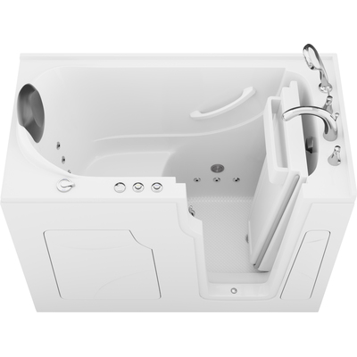 Anzzi Coupe Premier 53 - 60 in x 28 in. Right Drain Whirlpool Jetted Walk-in Tub in White, 191042081420, AZ2853RWH-CP