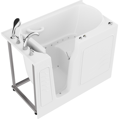Anzzi Coupe Series 29 in. x 52 in. Left Drain Quick Fill Walk-In Air Tub in White, 191042081444, AZ2952LWA