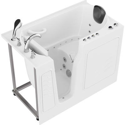 Anzzi Coupe Series 29 in. x 52 in. Left Drain Quick Fill Walk-In Whirlpool and Air Tub with Powered Fast Drain in White, 191042081451, AZ2952LWD