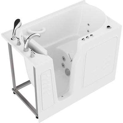 Anzzi Coupe Series 29 in. x 52 in. Left Drain Quick Fill Walk-In Whirlpool Tub with Powered Fast Drain in White, 191042081468, AZ2952LWH