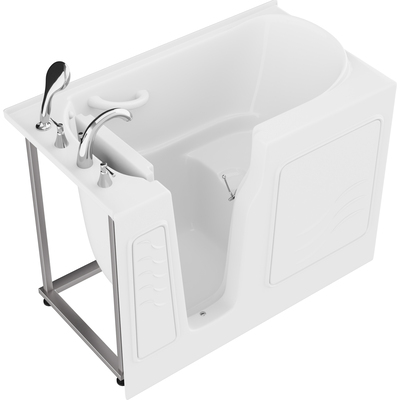 Anzzi Coupe Series 29 in. x 52 in. Left Drain Quick Fill Walk-In Soaking Tub in White, 191042081475, AZ2952LWS
