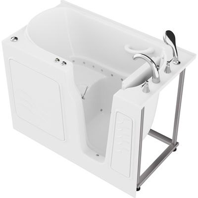 Anzzi Coupe Series 29 in. x 52 in. Right Drain Quick Fill Walk-In Air Tub in White, 191042081482, AZ2952RWA