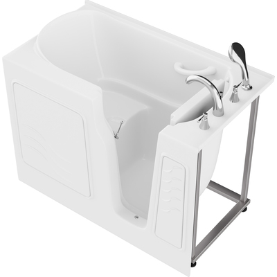 Anzzi Coupe Series 29 in. x 52 in. Right Drain Quick Fill Walk-In Soaking Tub in White, 191042081512, AZ2952RWS