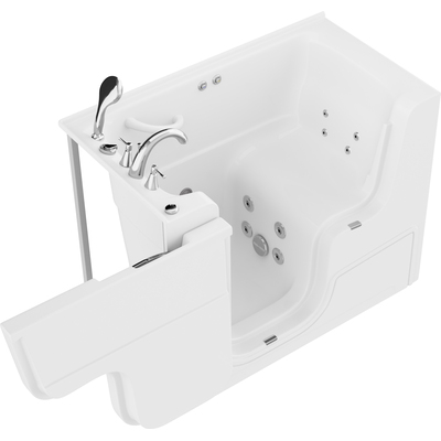 Anzzi Coupe Series 29 in. x 53 in. Left Drain Wheelchair Access Walk-In Whirlpool Tub with Powered Fast Drain in White, 191042081543, AZ2953WCALWH