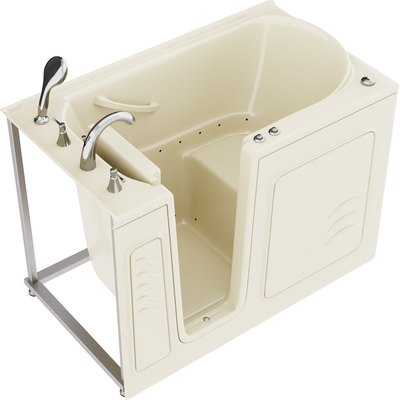Anzzi Coupe Series 30 in. x 53 in. Left Drain Quick Fill Walk-In Air Tub in Biscuit, 191042081598, AZ3053LBA