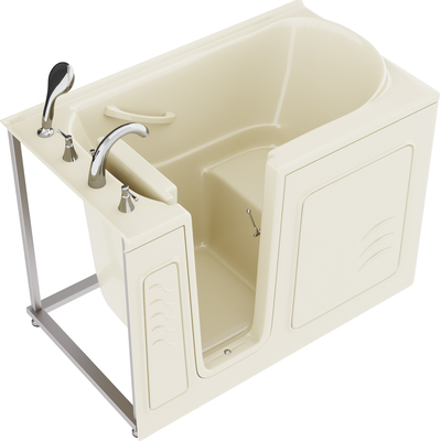 Anzzi Coupe Series 30 in. x 53 in. Left Drain Quick Fill Walk-In Soaking Tub in Biscuit, 191042081628, AZ3053LBS