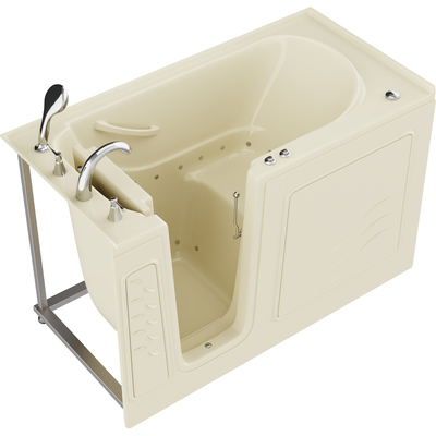 Anzzi Coupe Series 30 in. x 60 in. Left Drain Quick Fill Walk-In Air Tub in Biscuit, 191042081635, AZ3060WILBA