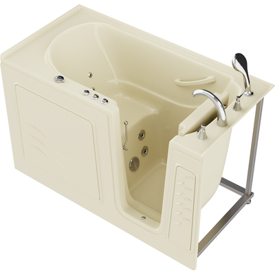 Anzzi Coupe Series 30 in. x 60 in. Right Drain Quick Fill Walk-In Whirlpool Tub with Powered Fast Drain in Biscuit, 191042081697, AZ3060WIRBH