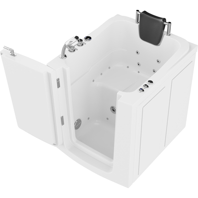 Anzzi Coupe Series 32 in. x 38 in. Left Swinging Door Walk-In Whirlpool and Air Tub with Left Swinging Door in White, 191042081727, AZ3238LWD