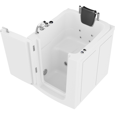 Anzzi Coupe Series 32 in. x 38 in. Left Swinging Door Walk-In Whirlpool Tub with Left Swinging Door in White, 191042081734, AZ3238LWH