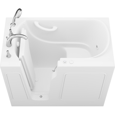Anzzi Value Series 26 in. x 46 in. Left Drain Quick Fill Walk-in Whirlpool Tub in White, 191042079021, AZB2646LWH