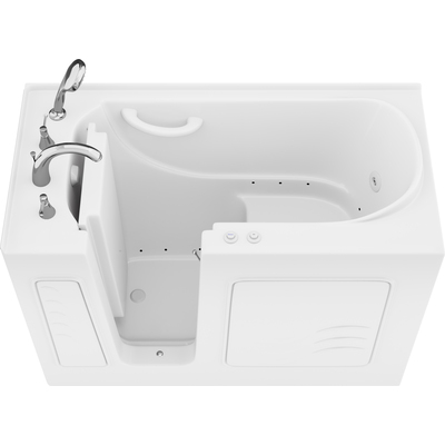 Anzzi Value Series 26 in. x 53 in. Left Drain Quick Fill Walk-In Whirlpool and Air Tub in White, 191042078970, AZB2653LWD