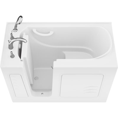 Anzzi Value Series 26 in. x 53 in. Left Drain Quick Fill Walk-In Soaking Tub in White, 191042078840, AZB2653LWS