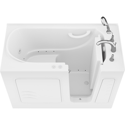 Anzzi Value Series 26 in. x 53 in. Right Drain Quick Fill Walk-In Whirlpool and Air Tub in White, 191042078901, AZB2653RWD